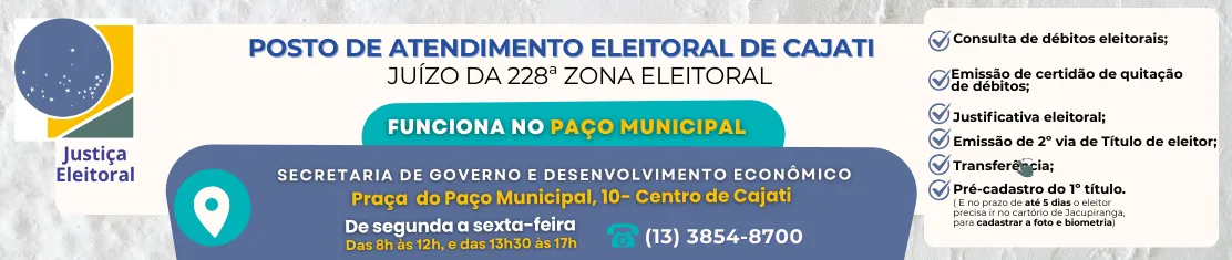 \Posto de Atendimento Eleitoral atende no Paço Municipal