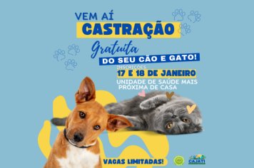 Cajati realiza a 1ª Campanha de castração gratuita de cães e gatos de 2023