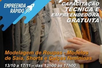 Inscrições abertas para o Curso Gratuito de Modelagem de Roupas em Cajati