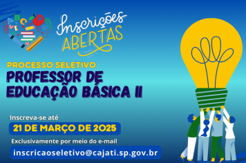 OPORTUNIDADE PARA PROFESSOR DE EDUCAÇÃO BÁSICA II