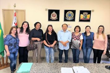 Prefeito Koga recebe a visita da nova equipe do Fundo Social de Solidariedade de Cajati