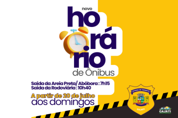 Mudança de horário da Linha de ônibus  sentido Centro e Areia Preta/Abóbora aos domingos