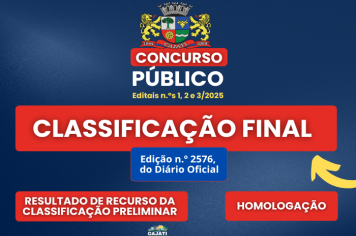 Classificação Final, Homologação e o  Resultado de recurso do Concurso Público