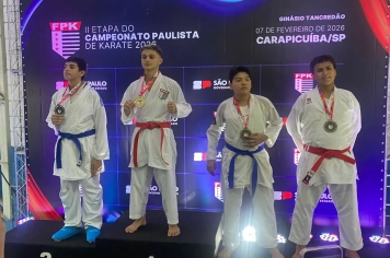 Cajati conquista 7 medalhas na 2ª Etapa do Campeonato Paulista 2026 FPK e a classificação para competir na Final Paulista de Karatê