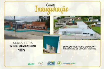 RÊS INAUGURAÇÕES ACONTECERÃO EM CAJATI NA PRÓXIMA SEXTA (12/12)