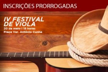 Inscrições para o IV Festival de Viola seguem até domingo (20)