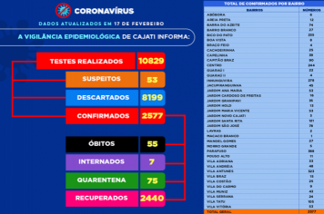 Números da COVID-19 em Cajati