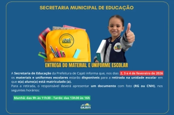 Seduc anuncia a entrega de materiais escolares e  uniformes  para os alunos do Ensino Fundamental 