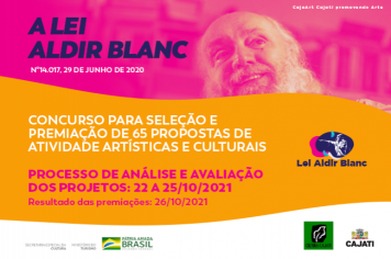Projetos artísticos e culturais que foram inscritos no concurso Lei Aldir Blanc serão avaliados de 22 a 25 de outubro