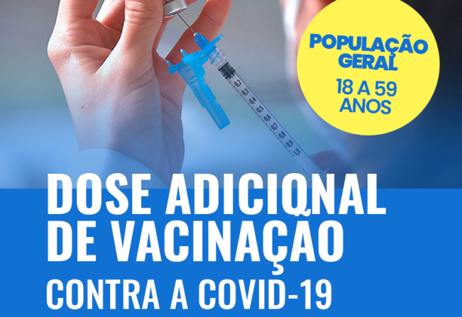 Pessoas de 18 a 59 anos já podem receber a dose de reforço contra a Covid-19 em Cajati