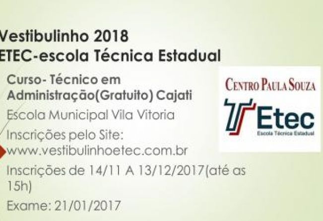 Vestibulinho ETEC 2018