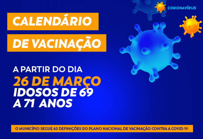 Vacinação contra a Covid-19 para idosos de 69 a 71 será a partir de amanhã, 26 de Março