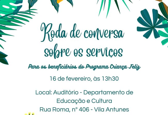 Programa Criança Feliz promove “Roda de Conversa Sobre os Serviços” para as famílias atendidas pelo CRAS da Vila Antunes