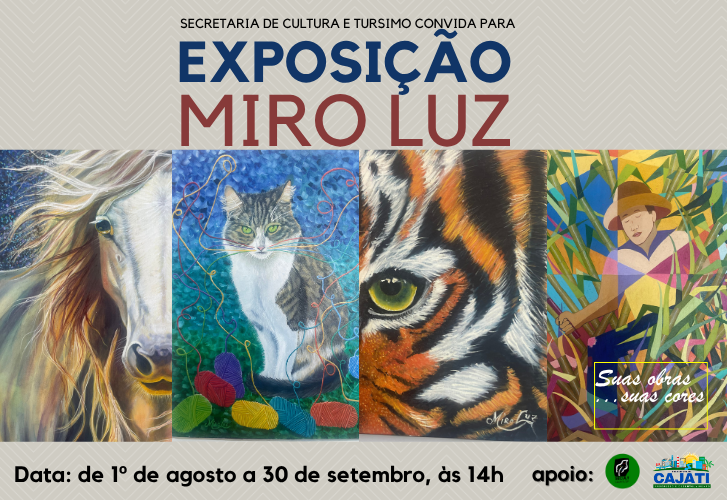  Exposição Individual de Artes Visuais Gratuita do artista plástico premiado e de raiz cajatiense Miro Luz será realizada em Cajati