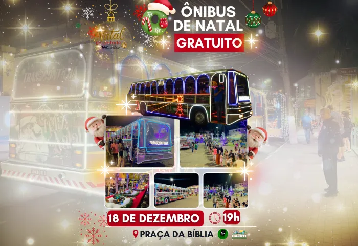 Ônibus de Natal estará em Cajati no dia 18 de dezembro 