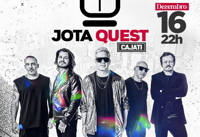 Jota Quest estará em Cajati no dia 16 de dezembro, às 22h no Centro de Eventos Talvani Bernardo.