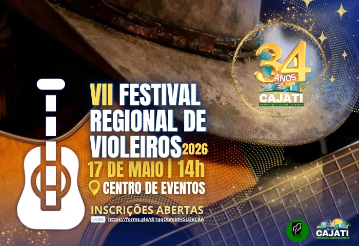 Cajati abre inscrições para o VII Festival Regional de Violeiros; prêmios somam R$ 19,4 mil