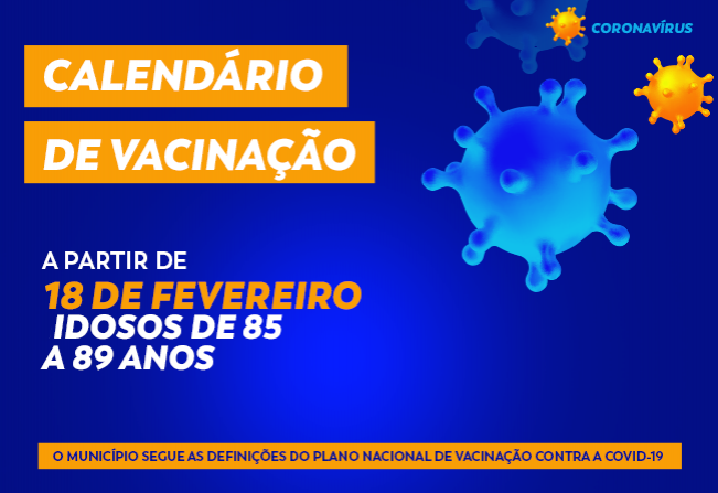 Vacinação contra a Covid-19 para idosos de 85 a 89 anos será a partir da próxima quinta-feira