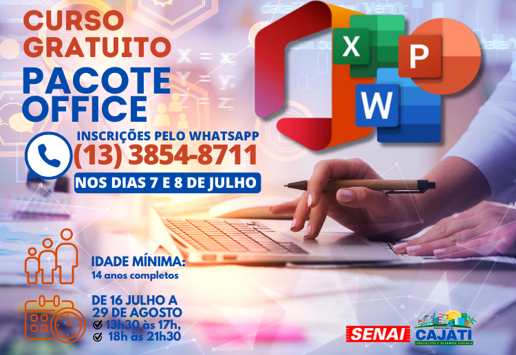 PREFEITURA DE CAJATI OFERECE CURSO GRATUITO DE PACOTE OFFICE!