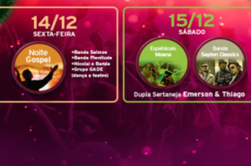 Atrações dos dias 14 e 15 de dezembro do Natal Encantado 2018 de Cajati