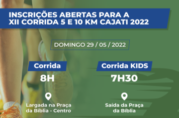 Inscrições abertas para a XII Corrida de 5km e 10km Cajati 2022