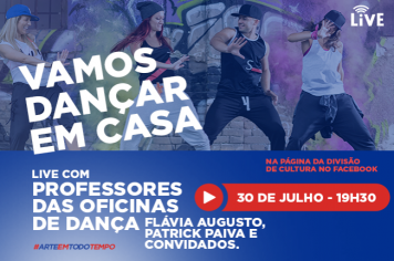 Divisão de Cultura fará uma live com aula de dança