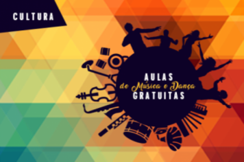 Aulas gratuitas de dança, música e teatro