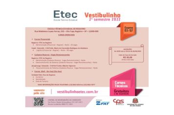 Etec abre inscrição para o curso de Logística em Cajati