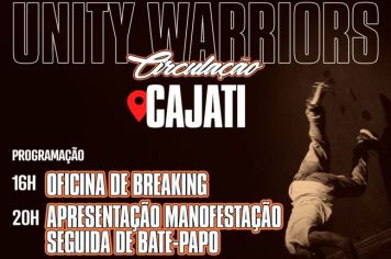 Projeto ‘Circulação MANOfestAÇÃO’ do Grupo Unity Warriors acontece no próximo sábado (4/3) em Cajati