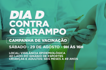 Sábado é Dia D da Campanha de Vacinação contra o sarampo 