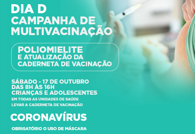 Sábado tem Dia D da Campanha de Vacinação contra a poliomielite e atualização da caderneta em Cajati