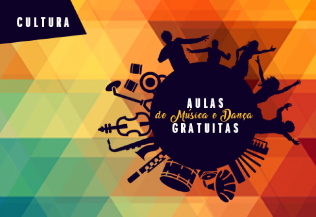 Aulas gratuitas de dança, música e teatro