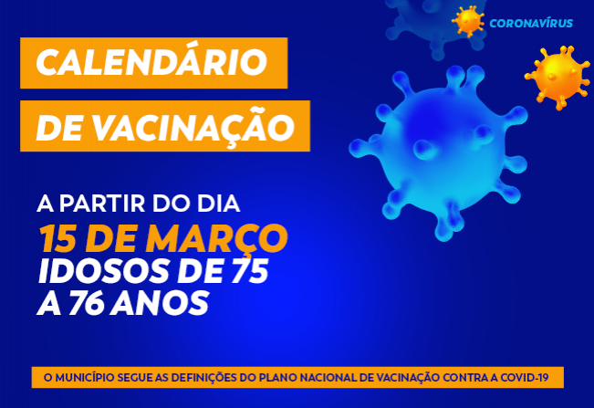 Vacinação contra a Covid-19 para idosos de 75 a 76 será a partir de segunda-feira, 15 de Março