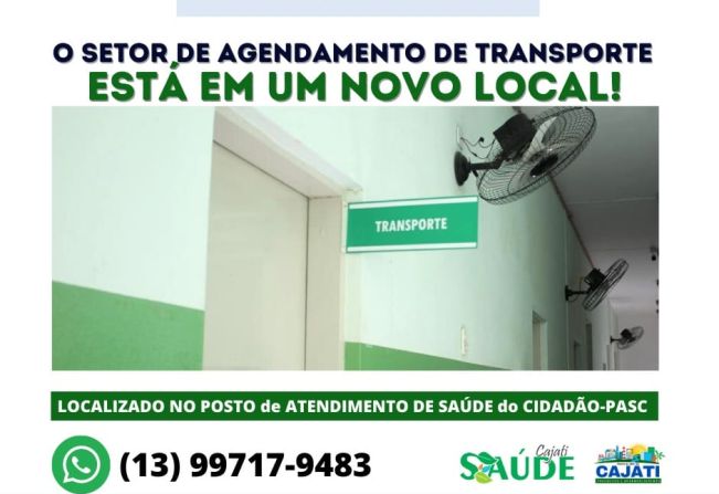 AGORA NO PASC TEM UMA SALA EXCLUSIVA PARA AGENDAMENTO DE TRANSPORTE DA SAÚDE!