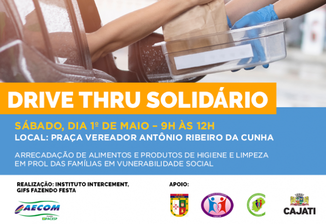 DRIVE TRHU SOLIDÁRIO ACONTECE NESTE SÁBADO, 1º DE MAIO EM CAJATI