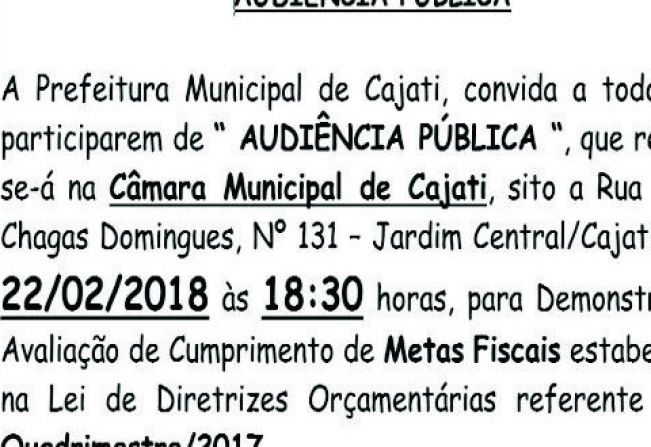 Audiência Publica 2018