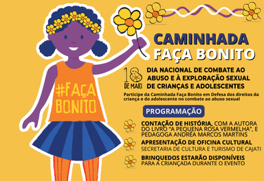 Participe da Caminhada Faça Bonito em conscientização a prevenção da violência contra criança e adolescentes